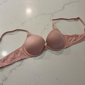Auden Blush Pink Lace-Trim T-Shirt Bra - Women’s 36A